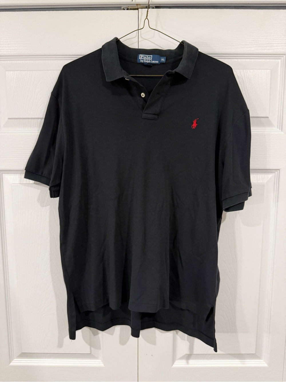 Polo Ralph Lauren Men’s XL Black Polo Shirt Red Pony 100% Cotton